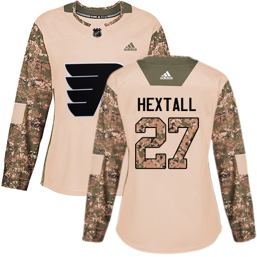 Adidas Flyers #27 Ron Hextall Camo Authentic Veterans Day Women's Stitched NHL Jersey - Click Image to Close